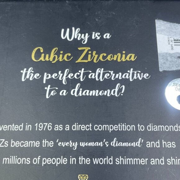 Cubic Zirconia Necklace Earring Set Adjustable Glam Sparkly Gift Holiday New - Picture 9 of 10